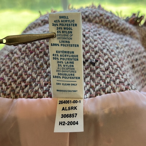 Old Navy Tweed women’s size Small Blazer Pink w/ grey, cream, taupe fabric - Picture 9 of 13